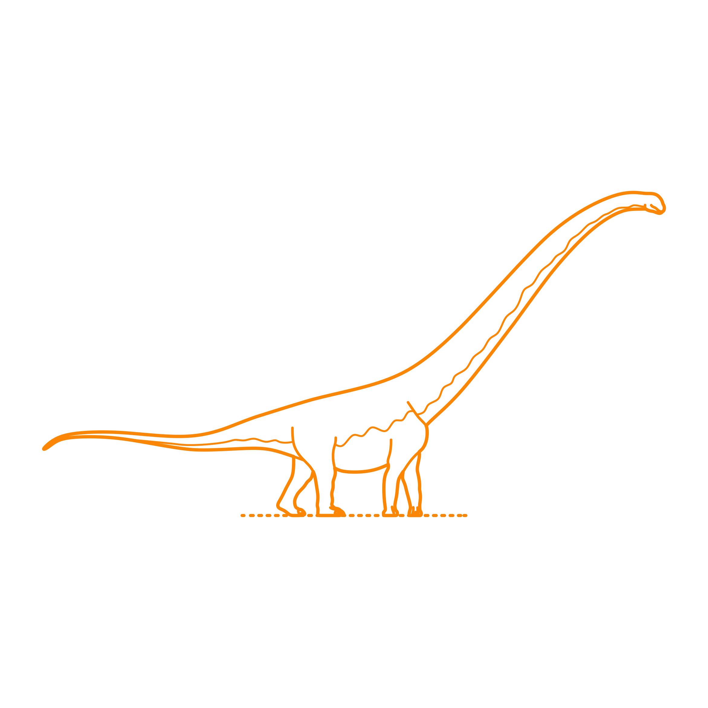 Animals Dinosaurs Mamenchisaurus Outline Icon Svg Set Free Vectors